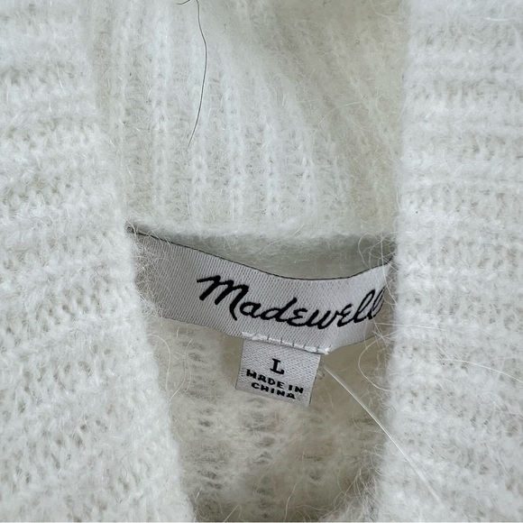 Madewell NWT Cable Winslow Mockneck Sweater Alpaca Blend in Antique Cream Large - Picture 6 of 10